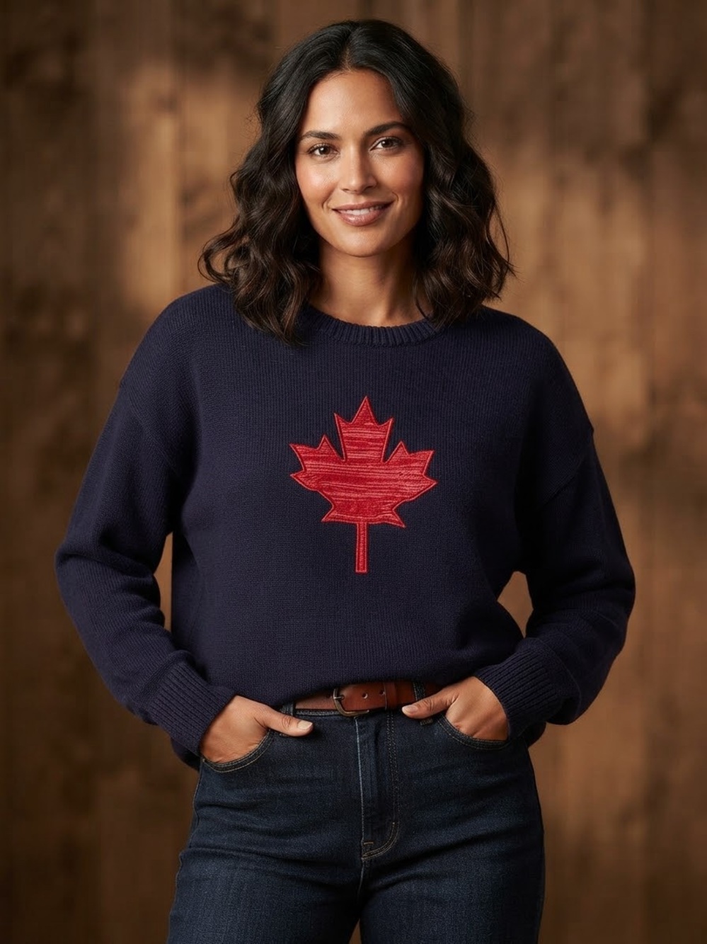 Original weatherproof Vintage Canada Maple Leaf Graphic Pullover Knit Sweater L